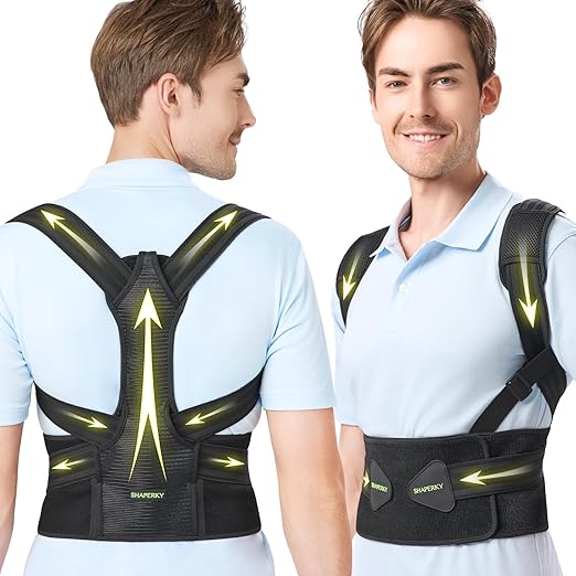 Posture Corrector for Women and Men, Adjustable Upper Back Brace for Posture Hunchback Support and Providing Pain Relief from Neck, Shoulder, and Upper Back (1, Large/XL)