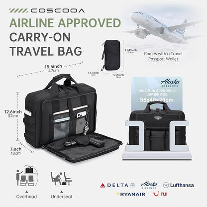 Large Tactical Laptop Bag for Men, Military 17.3 Inch Computer Bag Briefcase with Passport Wallet, Carry on Messenger Bag