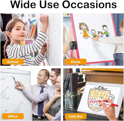 Shuttle Art Magnetic Whiteboard Markers, 20 Pieces Fine Tip and Eraser, Dry Erase Whiteboard Markers, for Writing on Whiteboards, Weekly Planner, Glass for School Office Home
