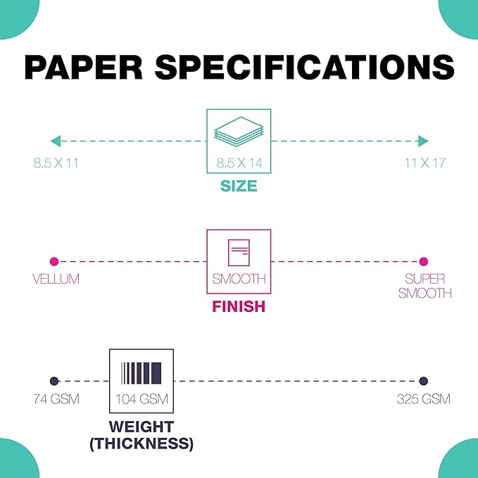 Springhill 8.5” x 14” Ivory Copy Paper, 28lb Bond/70lb Text, 104gsm, 500 Sheets (1 Ream) – Colored Printer Paper with Smooth Finish – Versatile and Flexible Computer Paper – 024160R