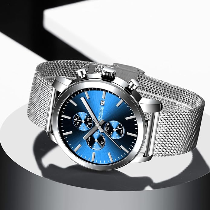 CRRJU Mens Stylish Casual Quartz Watches for Men Luxury Waterproof Calendar Chronograph Japan Movement Wristwatches