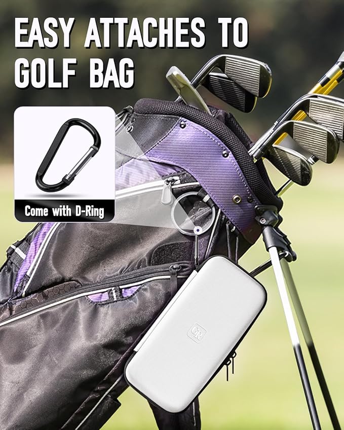 Odor-Absorbing Golf Glove Holder Case for Men Women with Glove Shaper - Fits Golf Club Bag, Golf Organizer Storage for Phone, Tees, Divot Tool, Ball Markers, Golf Gifts for Men Women