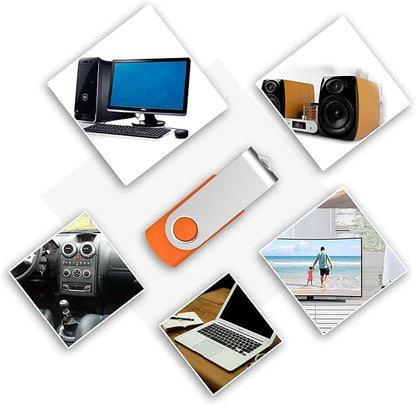 KOOTION 64GB USB 2.0 Flash Drives 10 PCS Memory Stick Swivel Thumb Drives Pen Drives (Mixcolored)