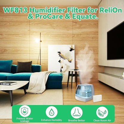 kakofaci 6 Pack WF813 Humidifier Filters Replacement Compatible with Equate EQWF813 PCWF813 Relion RCM832 RCM-832N Protec RWF813 EQ-2119-UL PCCM-832N Cool Mist Humidifiers Wick Filter