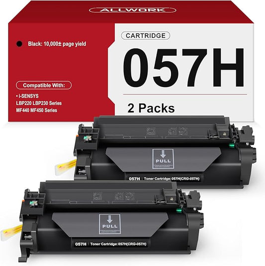 057H High Yield Black Toner Cartridge Compatible Replacement for Canon 057H 057 High Capacity Works for Canon ImageCLASS MF445dw MF448dw MF455dw LBP226dw LBP227dw LBP228dw MF449dw MF445 Printer 2-Pack