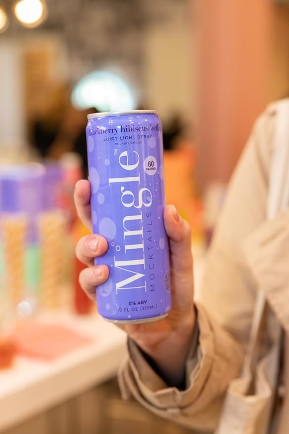 Mingle Mocktails - Variety Pack, Blackberry Hibiscus Bellini, Cranberry Cosmopolitan, Key Lime Margarita - Premium Non Alcoholic Cocktails, 12 FL OZ Cans (Pack of 12)