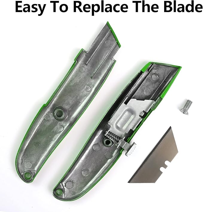 DIYSELF 30 Pack Box Cutter Heavy Duty Aluminium Shell Utility Knife | SK5 Steel Sharp Blade | Retractable Knife for Cutting Cartons Ropes and Cardboard | Home and Office Use (Green)