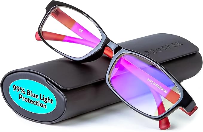 Prospek Blue Light Reading Glasses for Men and Women, Anti-Glare For Computer Use with Clear Lens 1.0 Diopters