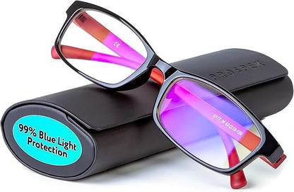 Prospek Blue Light Reading Glasses for Men and Women, Anti-Glare For Computer Use with Clear Lens 1.0 Diopters