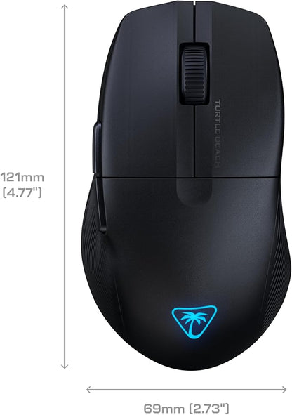 Turtle Beach Pure Air - Ultra-Light Wireless Ergonomic RGB Gaming Mouse, 26K DPI Optical Sensor, 125 Hour Battery, Dual Wireless System, Titan Optical Switches, Bluetooth, RGB Illumination - Black