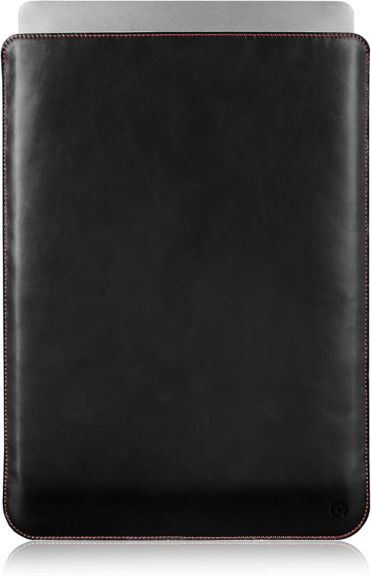 Casemade Real Leather Laptop Sleeve for MacBook Pro & Air Fits 13, 14, 15 & 16 Inch - Genuine Full Grain Leather with Soft Wool Lining (14-inch Pro M1/M2/M3/M4/M5)