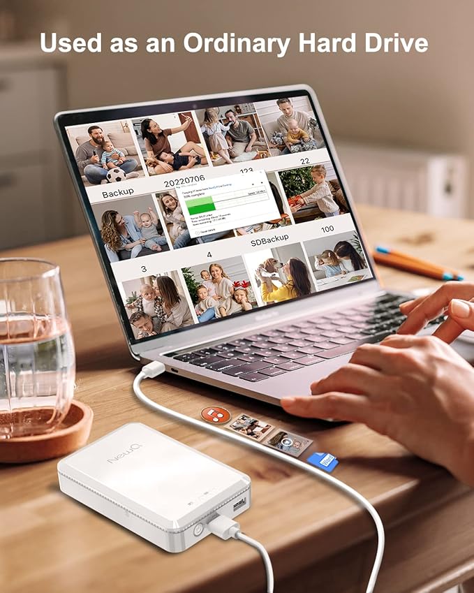 NEWQ Hard Drive for Phone Computer: 2 TB Photo Stick Portable Storage Device External HDD USB Flash for iPhone & iPad & Android Cellphone Backup Picture | Photo | Video | Data (2TB)