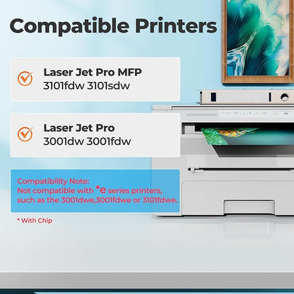 138A Black Laser Jet Toner Cartridge MFP 3101fdw 3001dw Toner Compatible for HP 138A Black Toner Cartridge with Chip for Laser Jet Pro MFP 3101fdw 3001dw MFP 3101sdw 3001fdw Printer W1380A HP138A