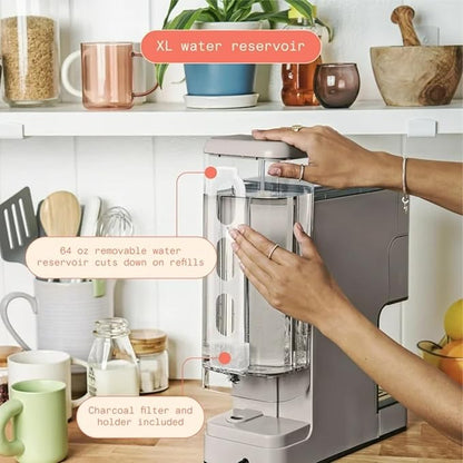 Beautiful Perfect Grind Programmable Single Serve Coffee Maker with Touch-activated Display, Programmable and Integrated Burr Grinder, 64oz Water Reservoir (PORCINI TAUPE)