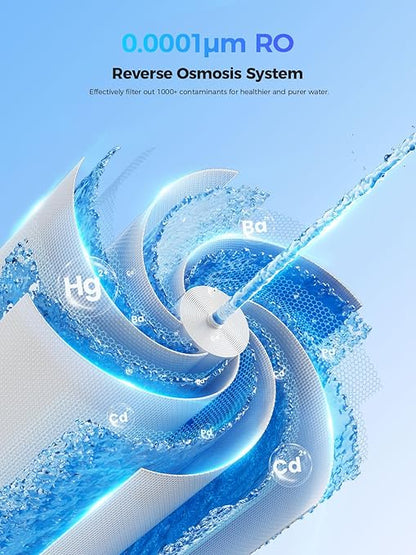 Countertop Reverse Osmosis Water Filter, 5-Stage Water Filtration System for Kitchen, RV, Office, White