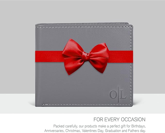 Oak Leathers Slim Leather Wallet for Men - RFID Wallets Credit Card Holder Ultra Thin Gift for Mens, Front Pocket Minimalist Design