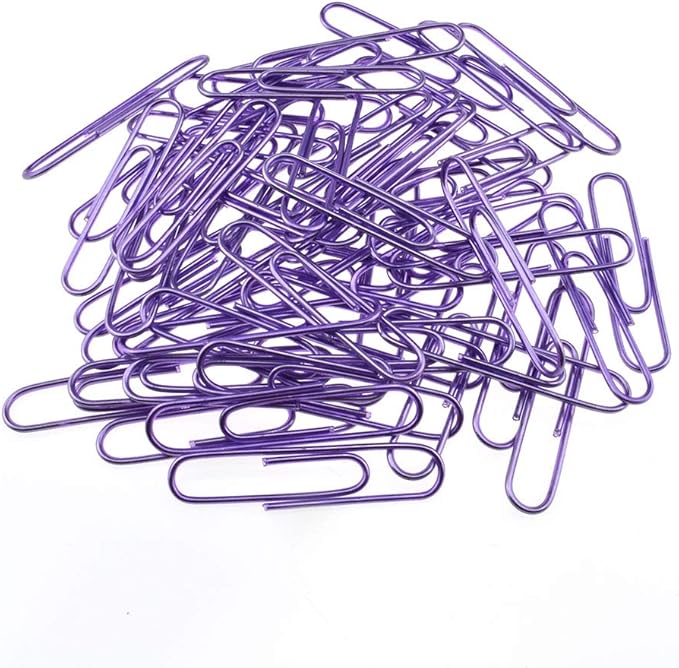 HAHIYO Paper Clips Large 2 inches Length Purple Paperclips Vinyl Coated Prevent Scratching Tearing The Pages Sturdy for Bookmark Organize Home Office School 80 Pack