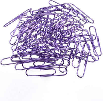 HAHIYO Paper Clips Large 2 inches Length Purple Paperclips Vinyl Coated Prevent Scratching Tearing The Pages Sturdy for Bookmark Organize Home Office School 80 Pack