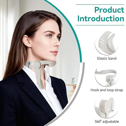 Agatige 2PCS Neck Brace for Posture, 360 Degree Adjustable Neck Support Posture Spine Corrector Neck Brace Cervical Traction Device for Pain Pressure Relieve (2PCS)