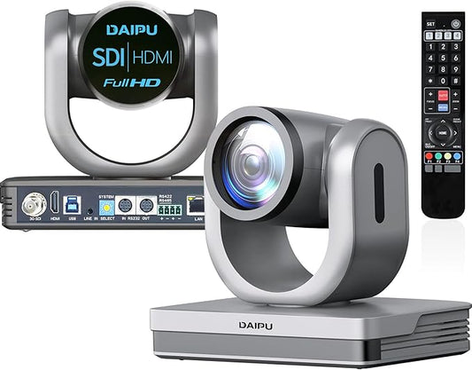 PTZ Camera 20X Optical Zoom, HDMI| USB3.0| SDI| LAN| PoE, 1080P FHD 60fps, AI Auto Tracking, 1/2.8" CMOS Sensor, 255 Presets, Conference Room Camera, for Church Worship Live Streaming Business