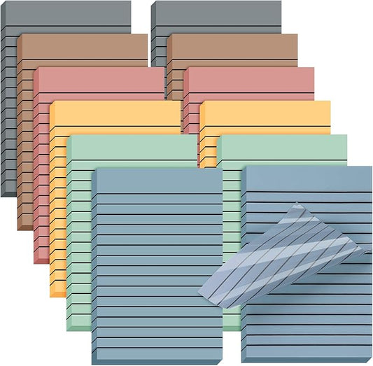 Yinder 6 Pack 180 Sheets Pastel Transparent Sticky Notes Translucent Clear Lined Self Sticky Note, Back to School Gifts for Bible Tabs, Book Tabs, School Supplies, Office, 4 x 6 Inch(Retro Colors)