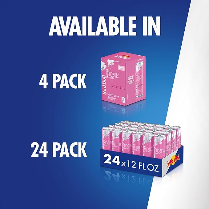 Red Bull Wild Berries, Pink Edition, with 114 mg Caffeine plus Taurine & B Vitamins, 12 Fl Oz, Pack of 24 Cans