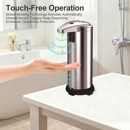 Automatic Soap Dispenser, Touchless Dish Soap Dispenser, 3 Adjustable Soap Levels, 9.47oz/280ml with Infrared Sensor, Hands-Free Liquid Dispenser for Bathroom Kitchen Office