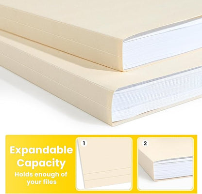 SUNEE File Folders, 120 Pack Manilla Folders 8.5 x 11, 1/3 Cut Tab for Easy Labeling and Organization, Durable Standard Paper for Home, Office, School Filing