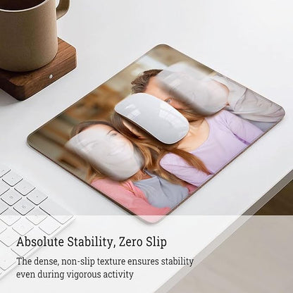 Custom Mouse Pad - Personalized with Your Photo Text Logo - Non-Slip Waterproof Gaming & Computer Desk Mat for Home Office Accessories (7.6"x8.6")