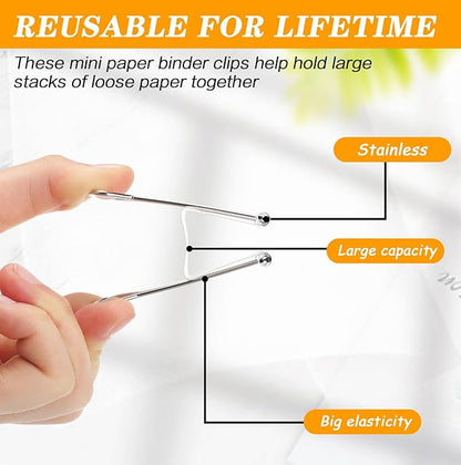 Jetec 200 Pcs Extra Large Binder Clips Bulk 2 Inch Metal Jumbo Binder Clips Office Supplies White Paper Clamps for Teachers Students Office Business Supplies