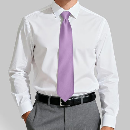 Fineknot Black Ties for Men, Formal Neckties for Men, Solid Color Mens Ties for Business, Wedding, Party, Mens Neck Tie