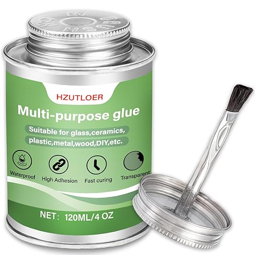 Multi-Purpose Super Glue | 120ml (4oz) High Strength Clear Adhesive with Brush | for Wood, Ceramics, Leather, Plastic | DIY Crafts & Metal Repair
