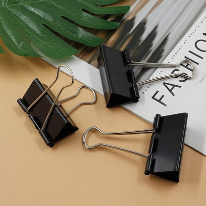 20 Pack Extra Large Binder Clips Black Paper Clips, 2 Inch / 51mm Huge Binder Clips Metal Paper Clamps Office Clips School Supplies, Mega Jumbo Binder Clips for Teachers Office School Home