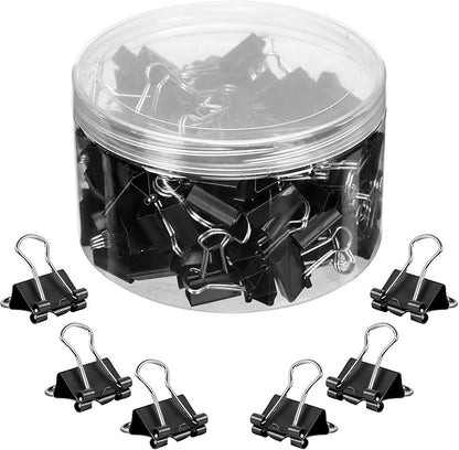 JANYUN Small Binder Clips, 150Pcs 19mm/0.75 Inch Small Paper Clamps Metal Clips for Office School Home Supplies (Black)