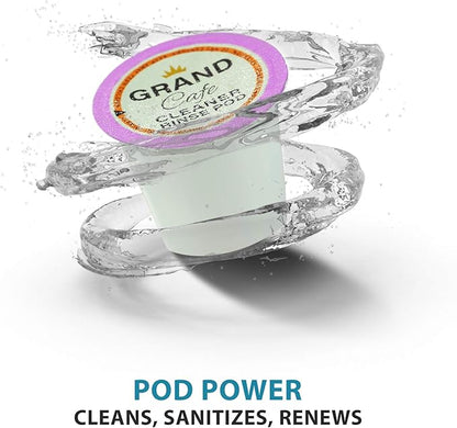 Grand Cafe - 20 Pack K-Cup Cleaner and Rinse for Keurig Single Serve Brewer Machines - 2.0 Compatible