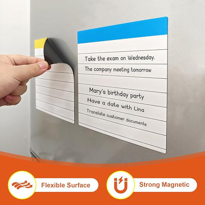 Durable Lined Sticky Notes Magnets,Small Magnetic Pads,Square 4X4 12 Pieces