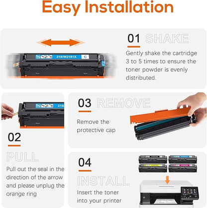 218X 218A Toner Cartridges 4 Pack Compatible for HP 218X Replacement for Color Laserjet Pro MFP 3301fdw Pro 3201dw MFP 3301cdw MFP 3301sdw Printer Ink W2180X