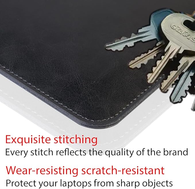 Genuine Leather Laptop Sleeve Compatible with 13 Inch MacBook Air M4 M3 M2 M1＆MacBook Pro M2 2022 M1 2020-2016,Laptop Cover for 13-13.3 Inch Notebook,Black