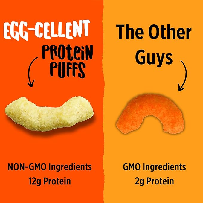 Todd's Better Snacks Egg-Cellent Protein Puffs, White Cheddar – 12g Protein, Gluten-Free, Paleo-Friendly, Baked, GLP-1 Compliant – Healthy Snack, Made with Egg Whites – 1.2 Oz (Pack of 10)