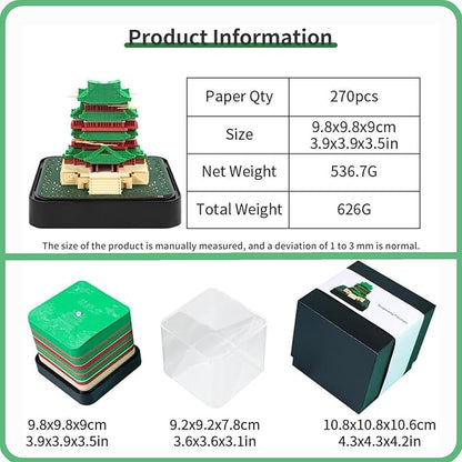 3D Time Piece Calendar 2026 DIY Calendars Tear Away Carving Art 3D Memo Pad Calendar With LED Lights sculpture artsy pads calendar notepad for Desktop Decor-Tengwang Pavilion