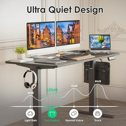 STARY Electric Standing Desk Adjustable Height Sit Stand Home Office Desk with Splice Board