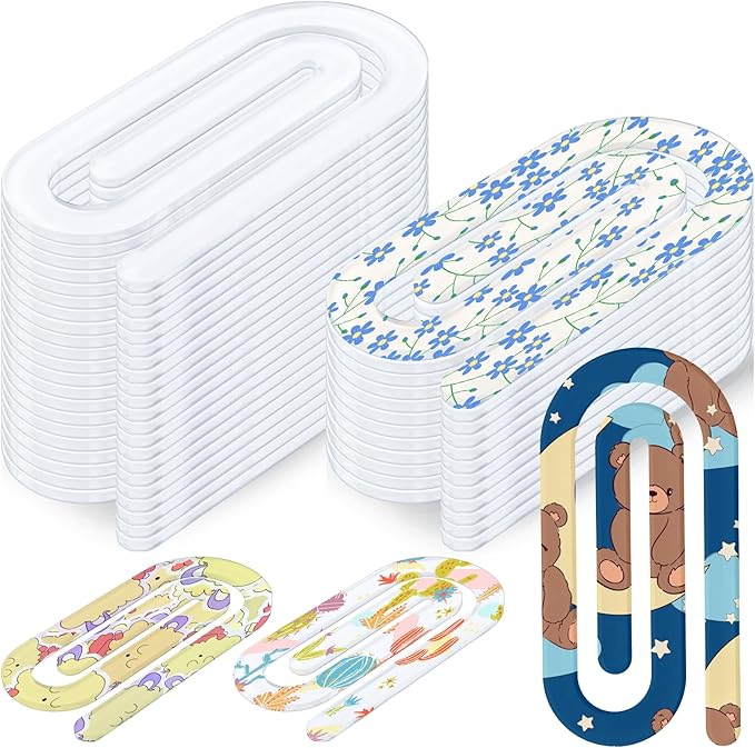 36 Pcs Sublimation Blanks Acrylic Paper Clips, 4" x 2" Jumbo Sublimation Paperclips Blanks Large Personalized Paper Clips for Heat Transfer Crafts Bookmarks Office Gifts DIY Supplies