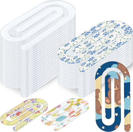 36 Pcs Sublimation Blanks Acrylic Paper Clips, 4" x 2" Jumbo Sublimation Paperclips Blanks Large Personalized Paper Clips for Heat Transfer Crafts Bookmarks Office Gifts DIY Supplies