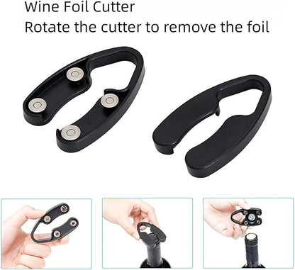 Electric Wine Bottle Opener Automatic Wine Opener Electric Corkscrew with Foil Cutter,Wine Pourer,Wine Stopper,USB-C Charge Cable, Christmas Gifts for Women Men Adults(Gray)