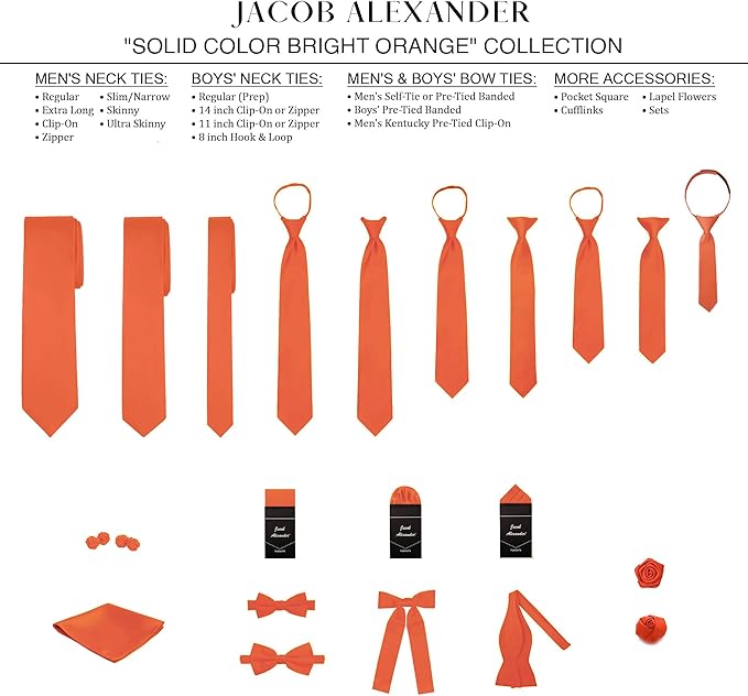 Jacob Alexander Solid Color Mens Tie - Soft-lined Necktie - Timeless Formal Look for Weddings and Business - (Regular Size)