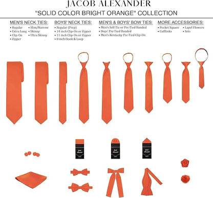 Jacob Alexander Solid Color Mens Tie - Soft-lined Necktie - Timeless Formal Look for Weddings and Business - (Regular Size)