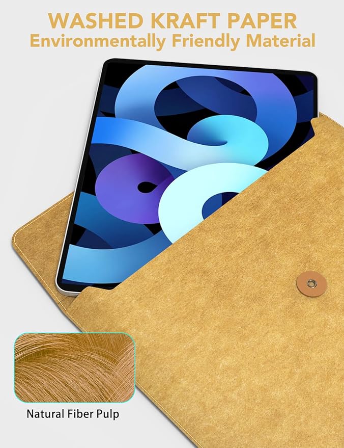 PHOCAR MacBook Air 13 inch Sleeve, Made of Kraft Paper, Waterproof & Antiscratch, Retro Design Laptop Sleeve for MacBook Air 13.3"/13.6" M4 M3 M2 M1