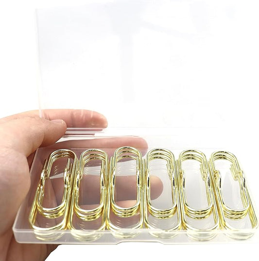 18 PCS 2.75 Inch (70mm) Paper Clips Gold Rust Resistant Metal Strong Pen Clip Style Paperclips for Office School Documents