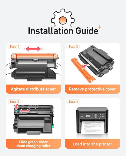TN880 Toner Cartridge High Yield Compatible with Brother TN-880 TN850 TN820 TN890 HL-L6200DW L6200DWT L5200DW L5100DN L6400DW MFC-L5800DW L5700DW L6700DW L6800DW DCP-L5600DN Printer Ink Black 2-Pack