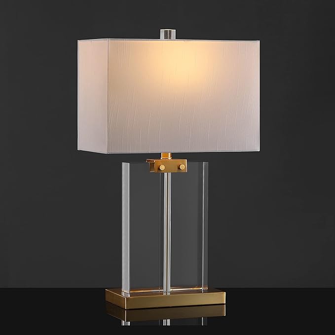 SAFAVIEH Couture Lighting Collection Maddock Crystal 26-inch Bedroom Living Room Home Office Desk Nightstand Table Lamp (LED Bulb Included)